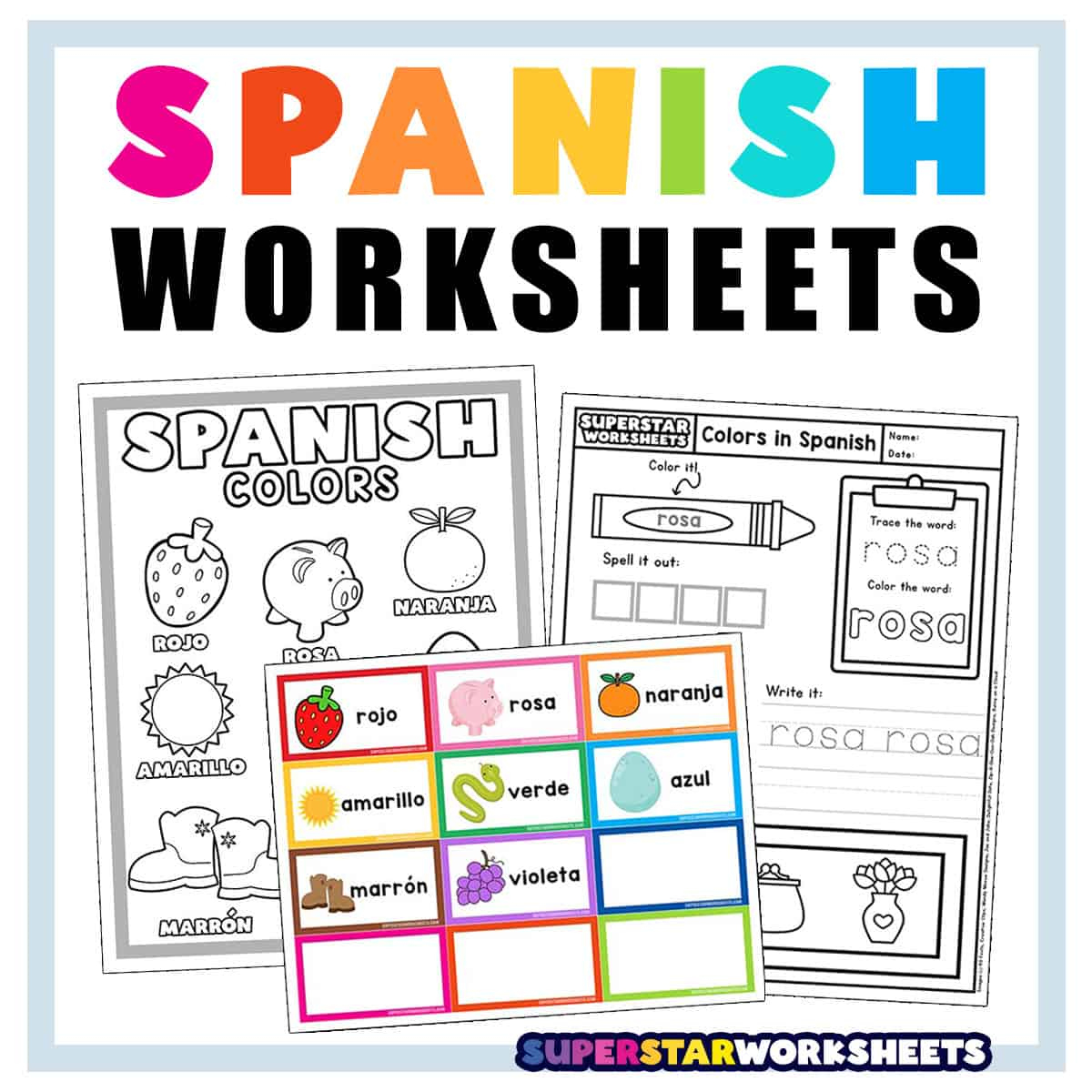 Spanish Worksheets - Superstar Worksheets with Free Printable Spanish Games