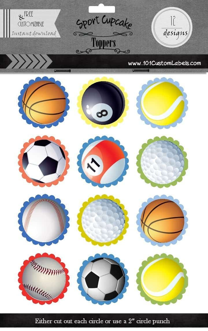 Sports Cupcake Toppers within Free Printable Football Cupcake Toppers