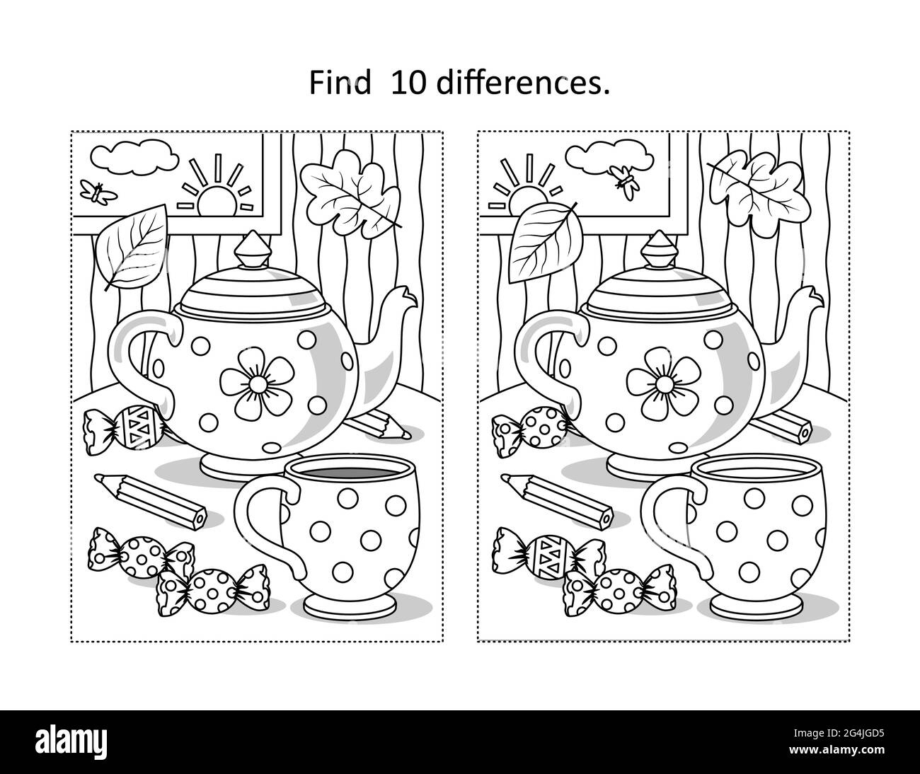 Spot The Difference Puzzle Black And White Stock Photos &amp; Images intended for Free Printable Spot The Difference Puzzles For Adults
