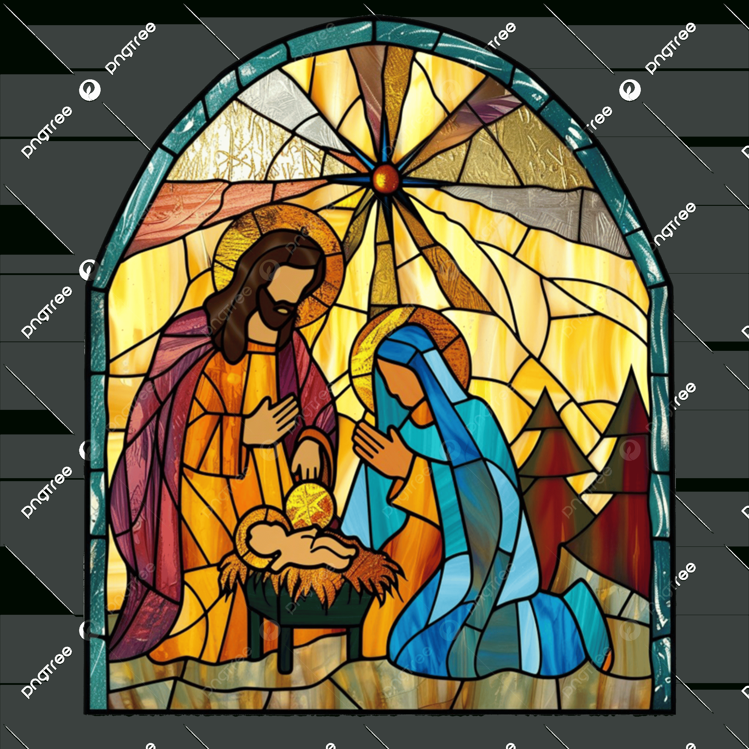 Stained Glass Window With Motifs Of The Nativity Jesus, Stained for Free Stained Glass Patterns Printable Jesus