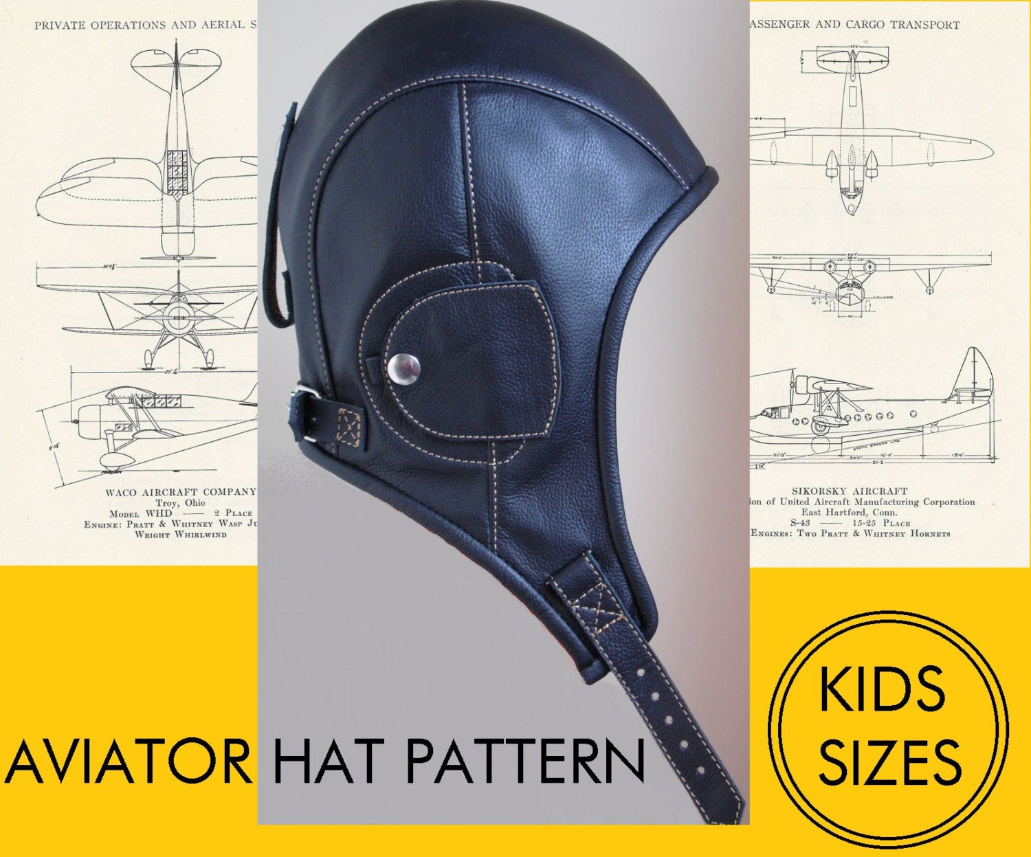 Steampunk Style Aviator Hat Kids Size – Digital Pdf Pattern | Lazy with Printable Aviator Hat Pattern Free