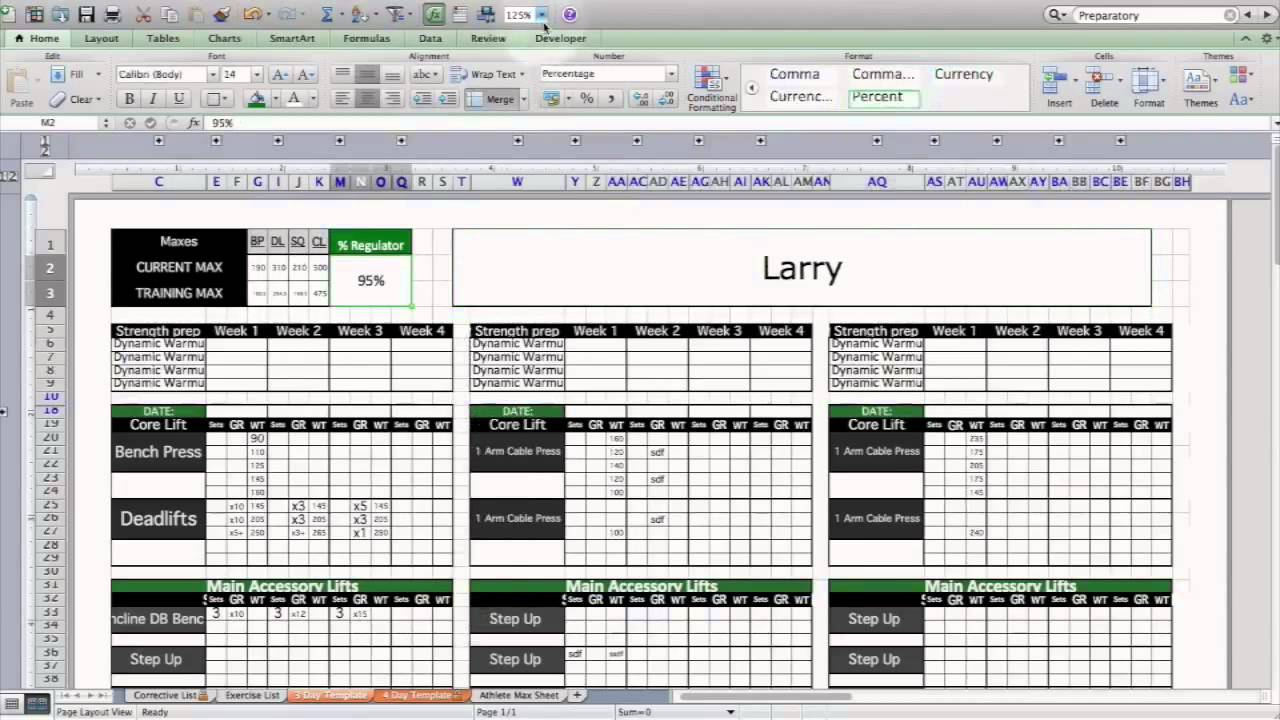 Strength &amp;amp; Conditioning Excel Template: Level 1 with Free Strength and Conditioning Excel Templates