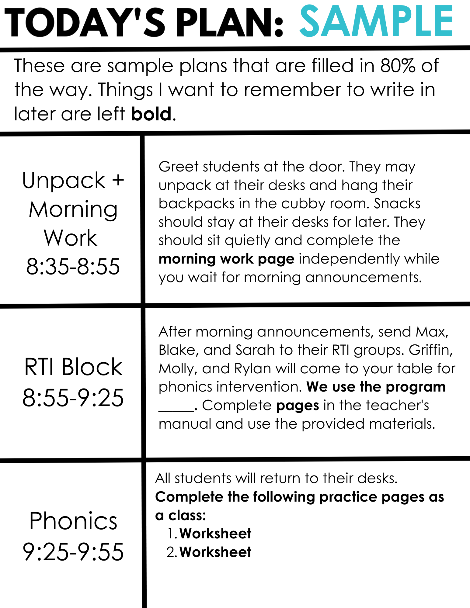 Sub Plans You Barely Have To Write — The Simple Classroom pertaining to Free Substitute Lesson Plan Template
