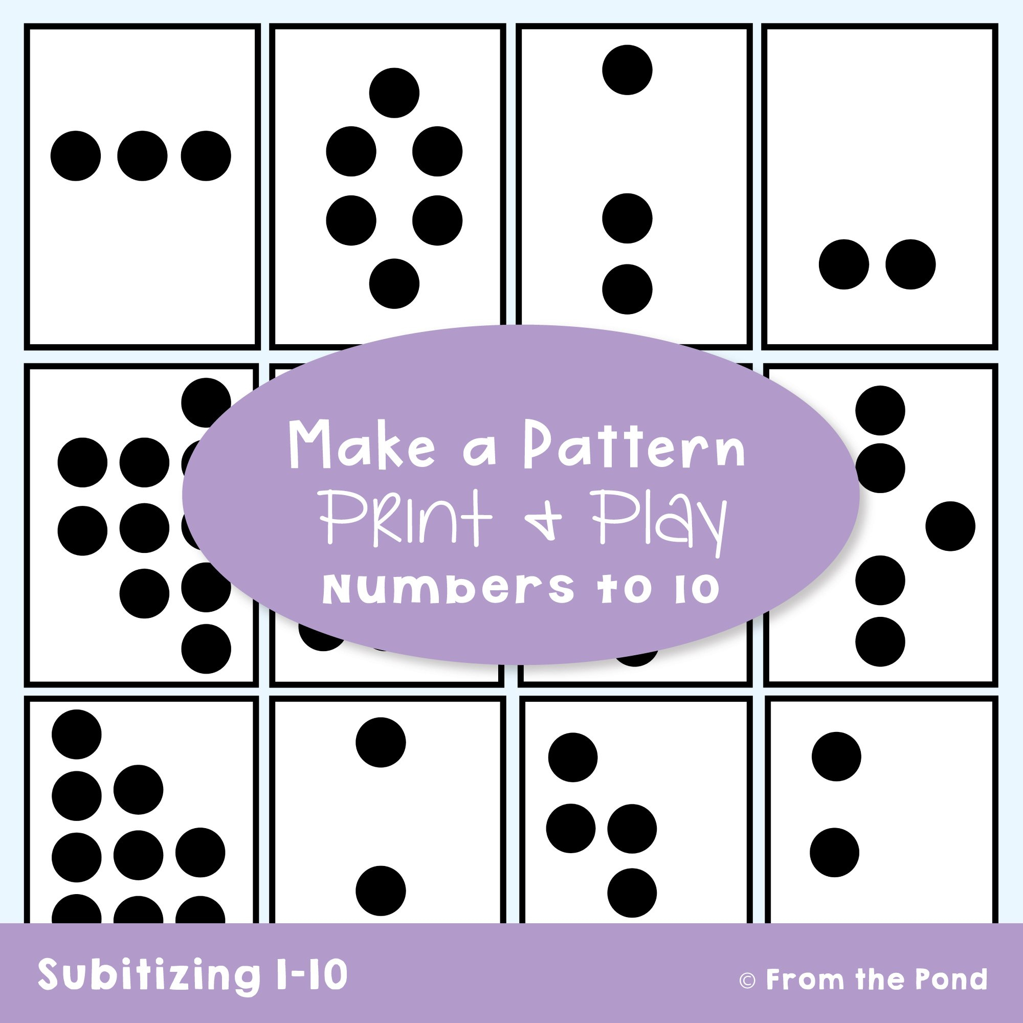 Subitizing — From The Pond for Free Printable Subitizing Cards
