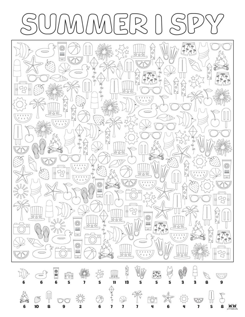 Summer I Spy - 4 Free Printables | Printabulls inside Free I Spy Printables For Adults