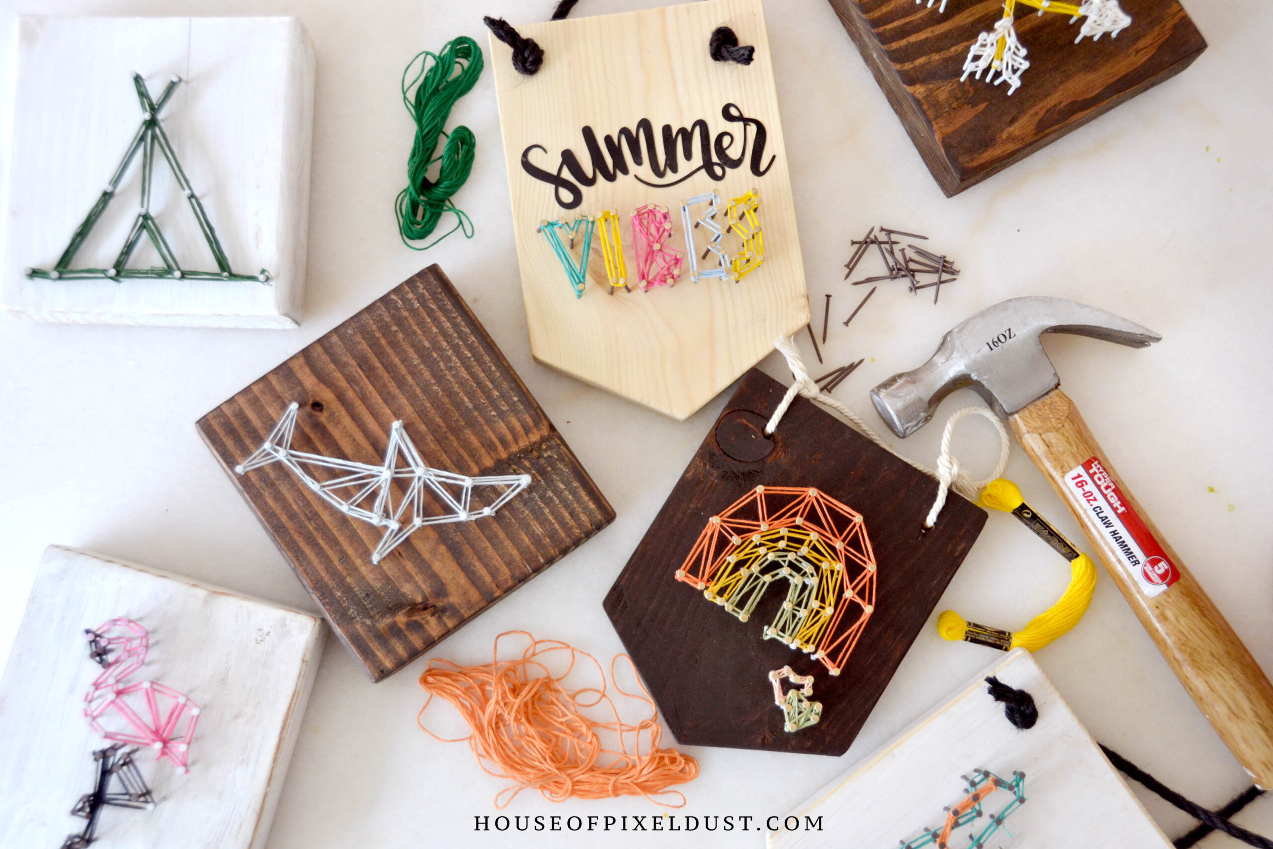 Summer Mini String Art Crafts + 16 Free Templates – House Of Pixel regarding 30 Free Printable String Art Patterns