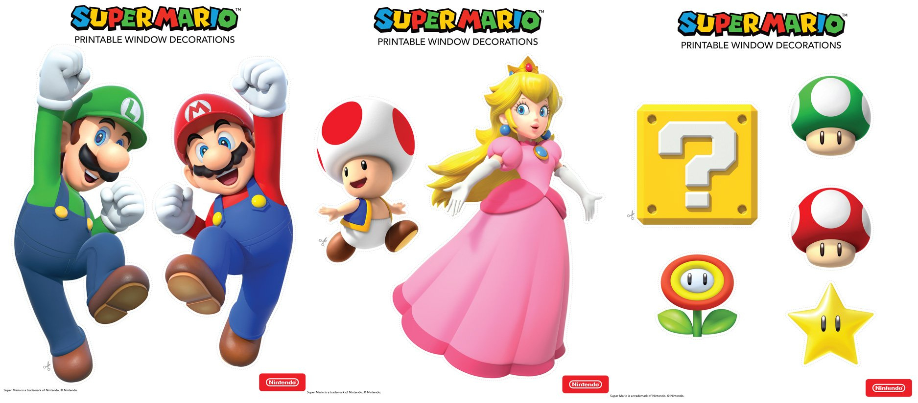Super Mario Printable Decorations - Play Nintendo. for Super Mario Stencils Free Printables