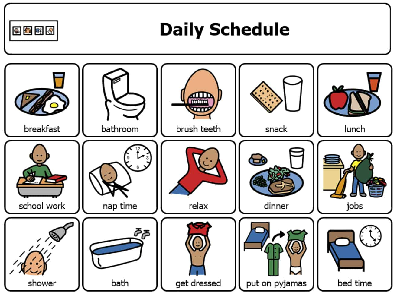 Supporting Autistic Children Using A Visual Scheduling Tool - The within Autism Visuals Free Printables