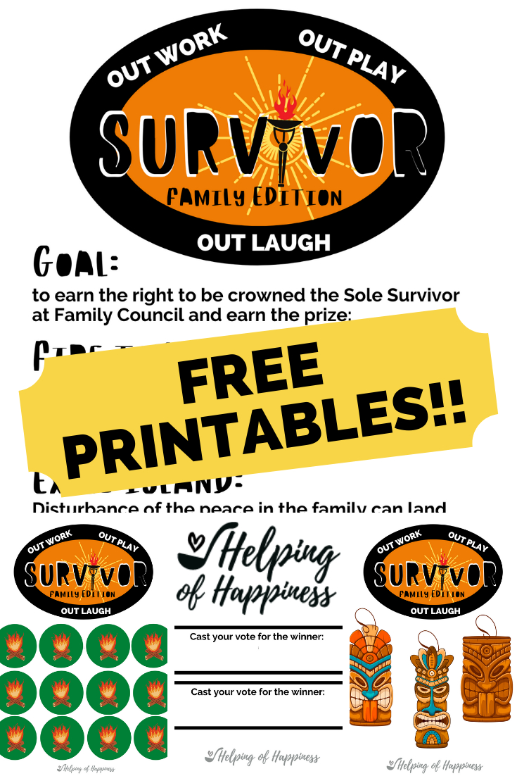 Survivor Family Edition! — Helping Of Happiness regarding Free Survivor Printables