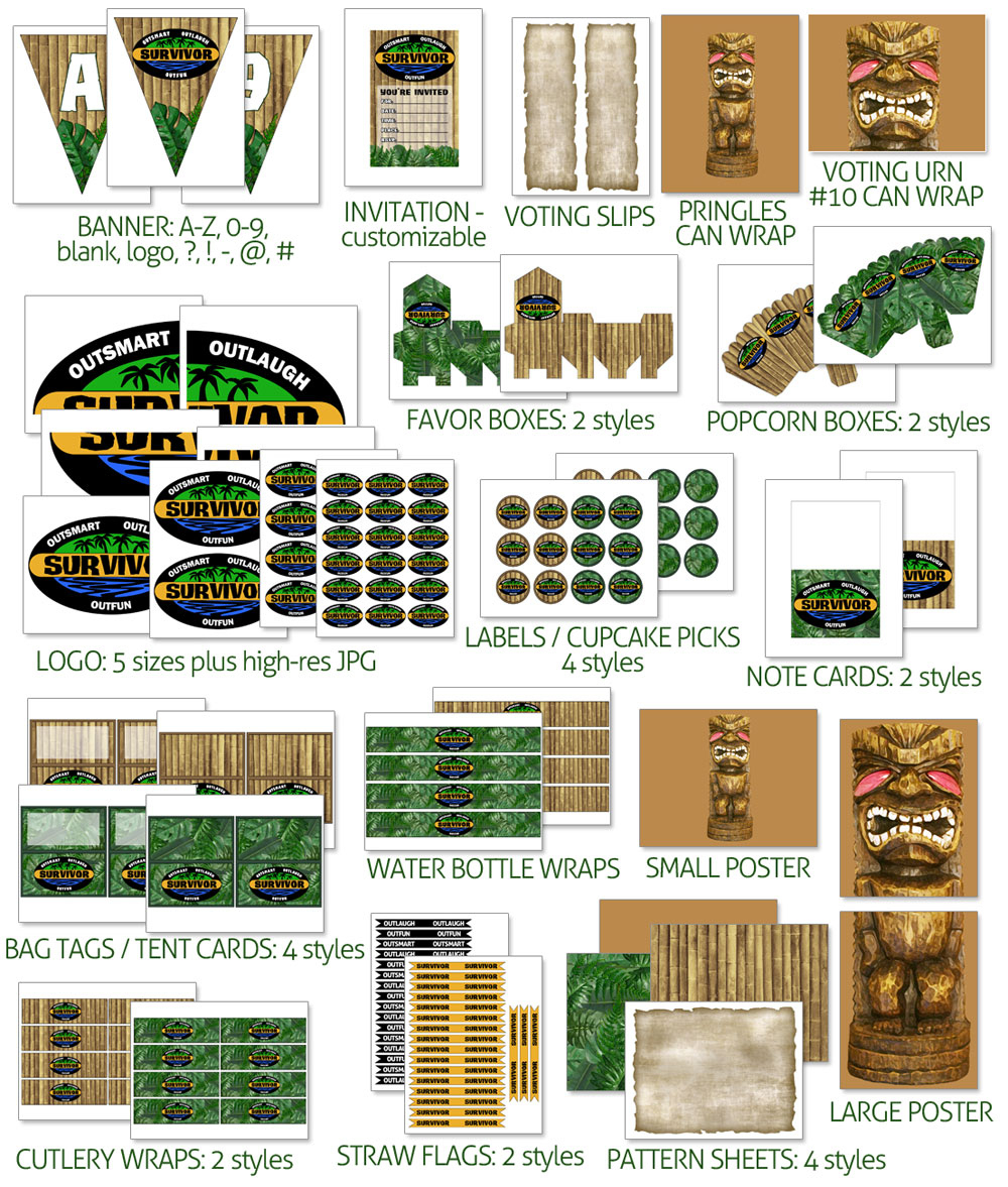 Survivor Party Printables | Chica And Jo intended for Free Survivor Printables