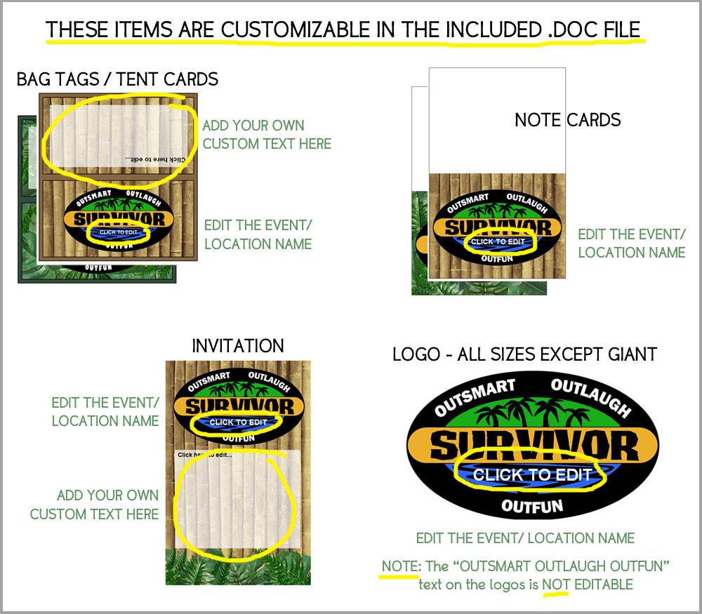 Survivor Party Printables | Chica And Jo intended for Free Survivor Printables