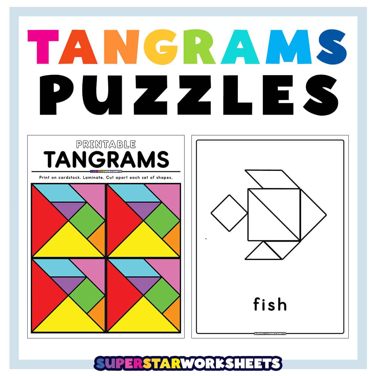 Tangram Puzzles - Superstar Worksheets intended for Free Printable Tangram Puzzle Patterns
