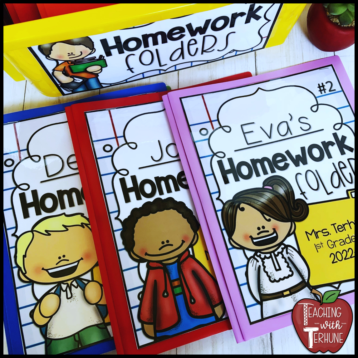 Teaching With Terhune: Homework Folders pertaining to Free Printable Homework Folder Cover