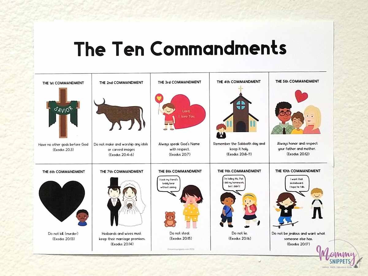 Ten Commandments For Kids- Simple 10 Commandments Printable throughout 10 Commandments Free Printable