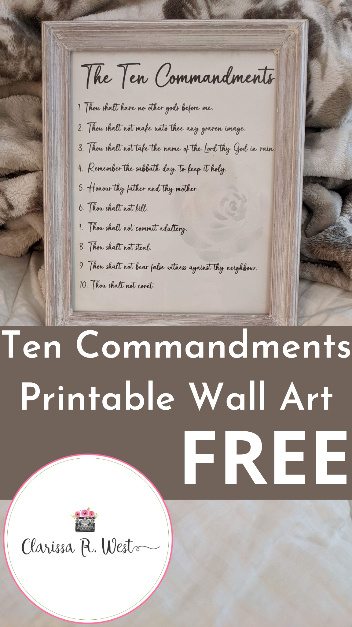Ten Commandments Printable Wall Art | Free • Clarissa R. West regarding Free Printable Copy of The Ten Commandments
