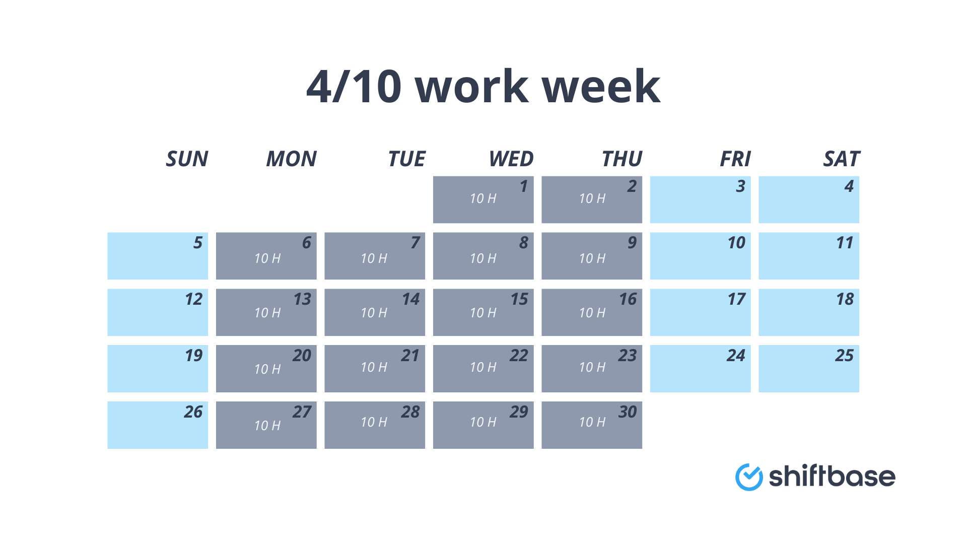 The 4/10 Work Schedule: How To Set It Up + Free Template - Shiftbase with Free 10 Hour Shift Schedule Templates