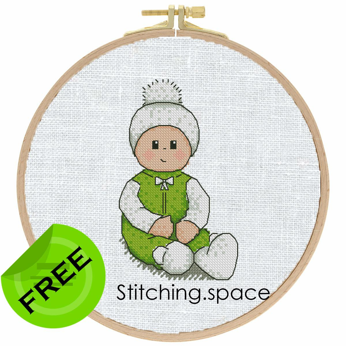 The Free Printable Pdf Cross-Stitch Pattern “Baby Winter” In within Free Printable Baby Boy Cross Stitch Patterns