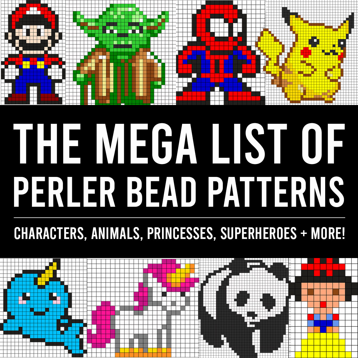 The Giant List Of Perler Bead Patterns {Fuse Beads, Melty Beads with Perler Beads Patterns Free Printable