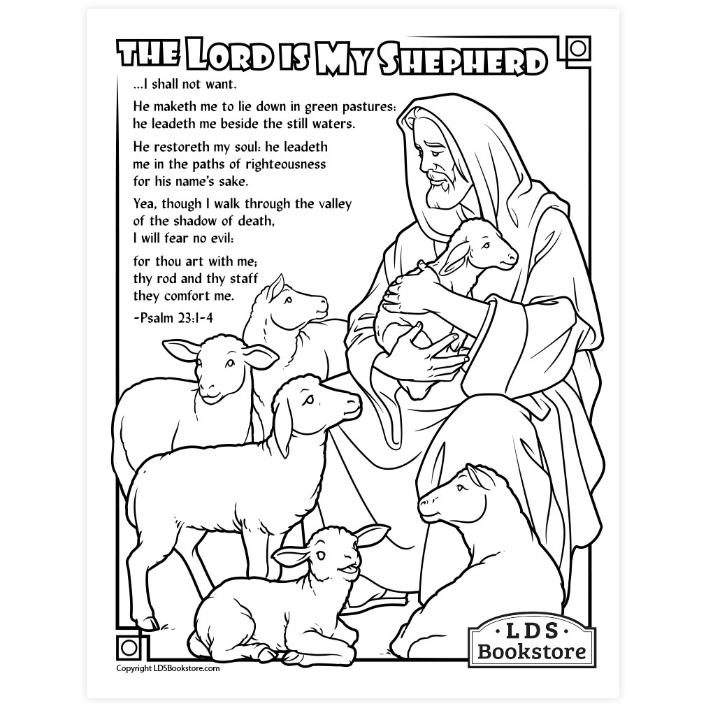 The Lord Is My Shepherd Coloring Page - Printable with Free Printable Psalm 23 Coloring Pages