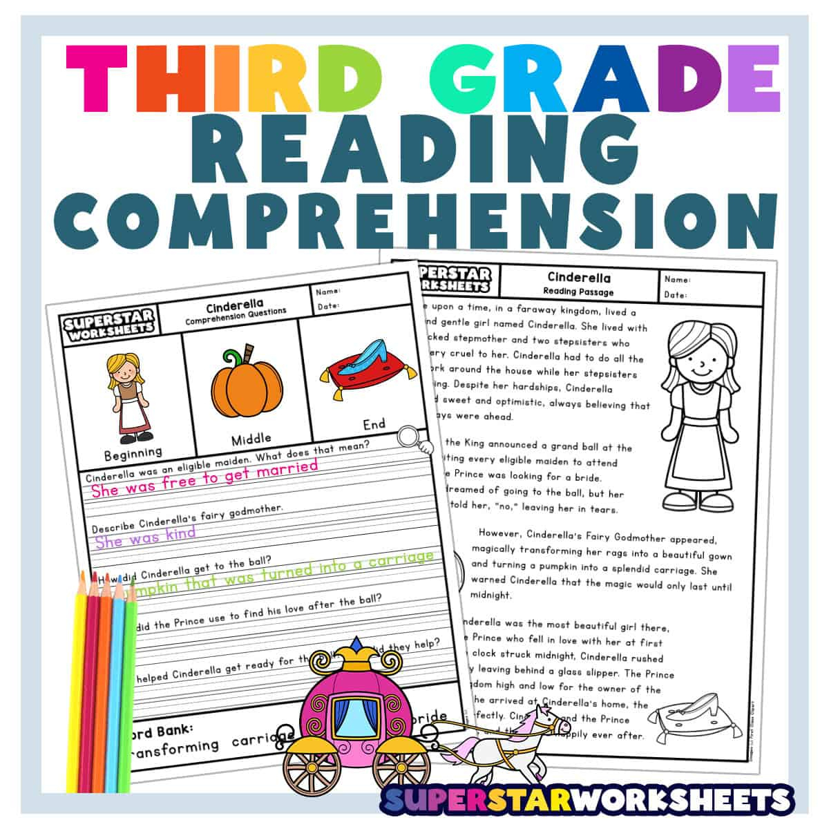 Third Grade Reading Comprehension - Superstar Worksheets for Free Printable Level G Books