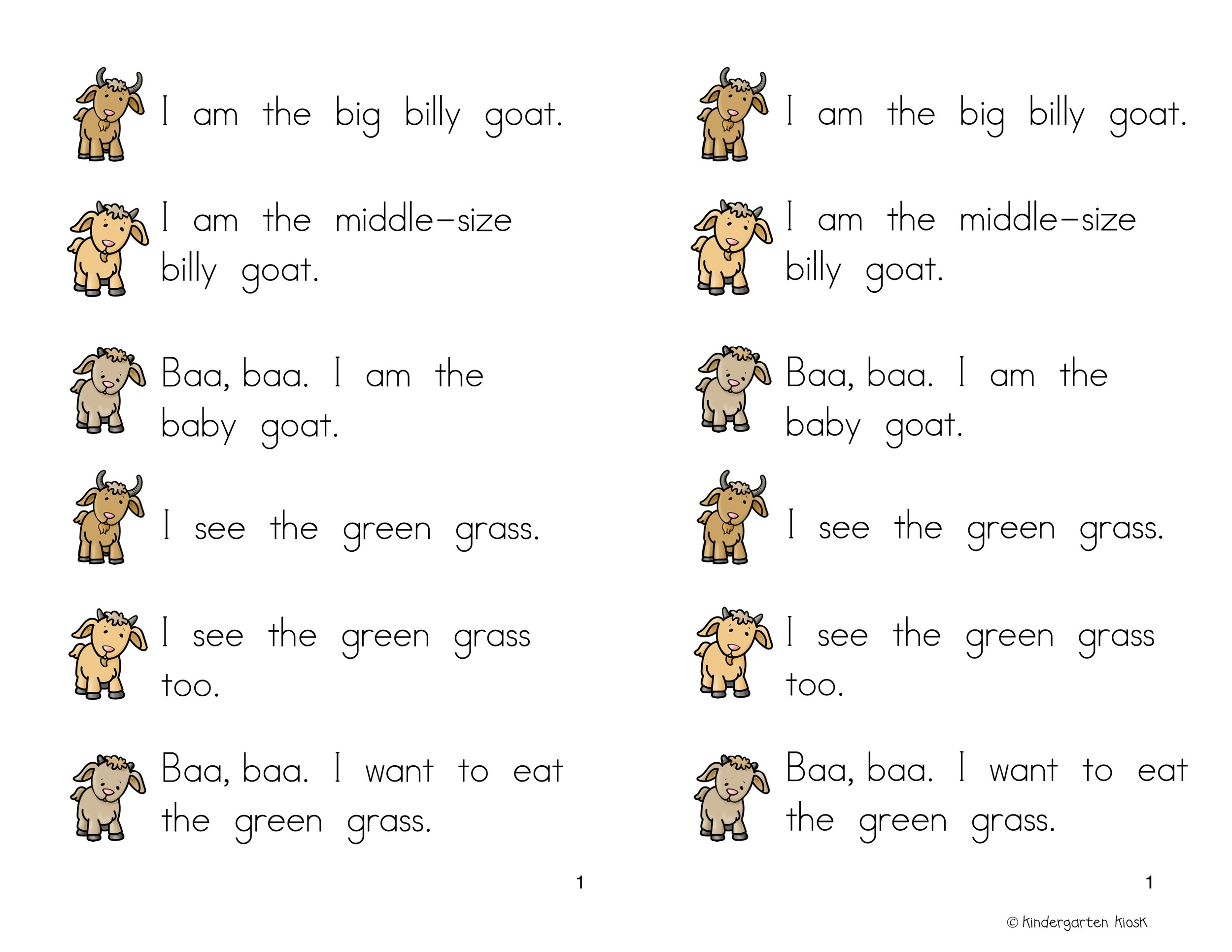 Three Billy Goats: Reader&amp;#039;S Theater Or Partner Play — Kindergarten with regard to Free Printable Readers Theater Scripts