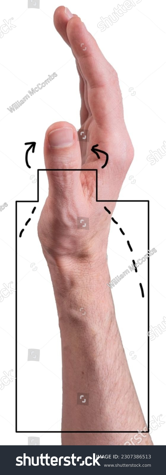Thumb Spica Splint Outline Pattern Hand Stock Photo 2307386513 within Printable Thumb Spica Splint Pattern