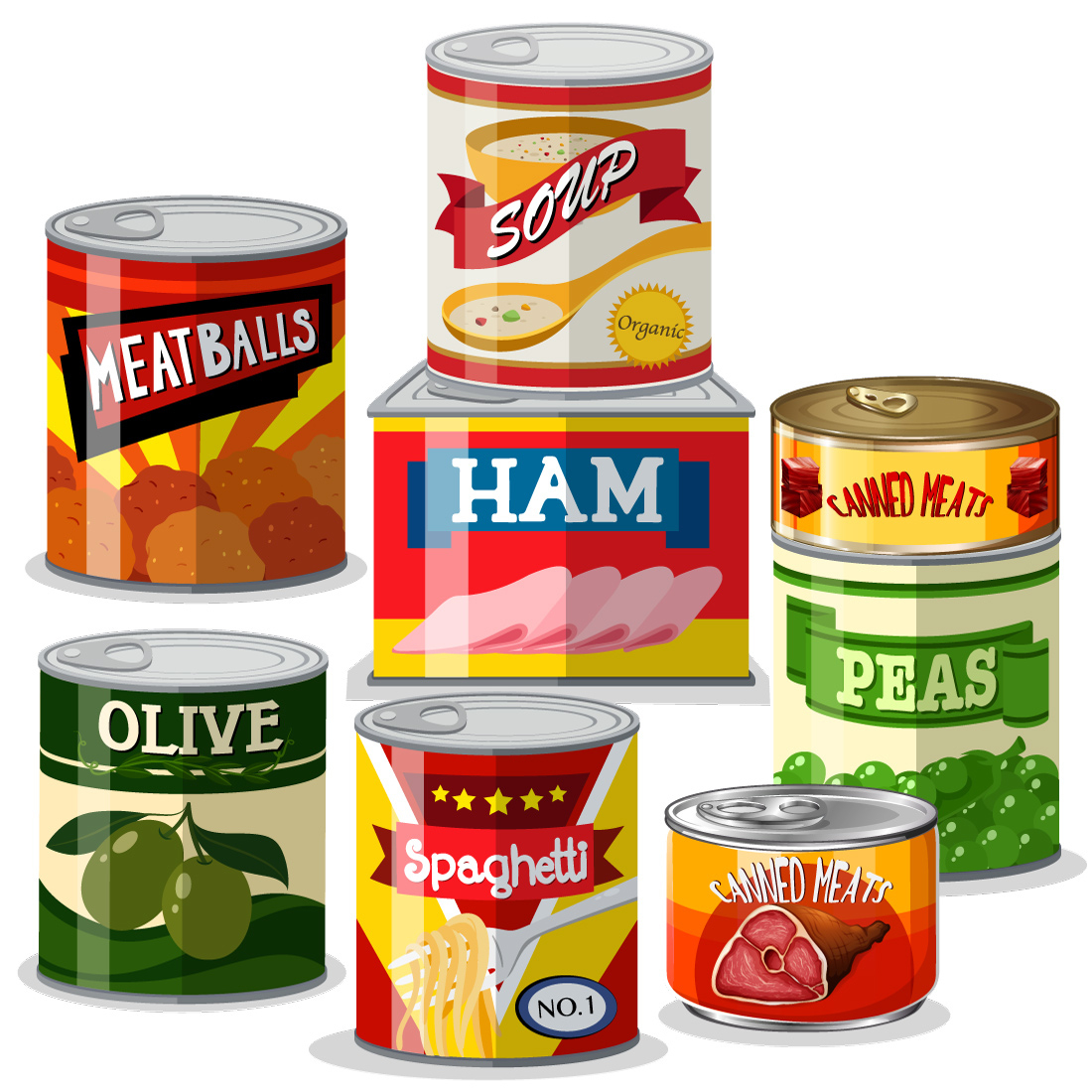 Tin Can Coloring Label Mockup Eps File inside Free Soup Can Label Template