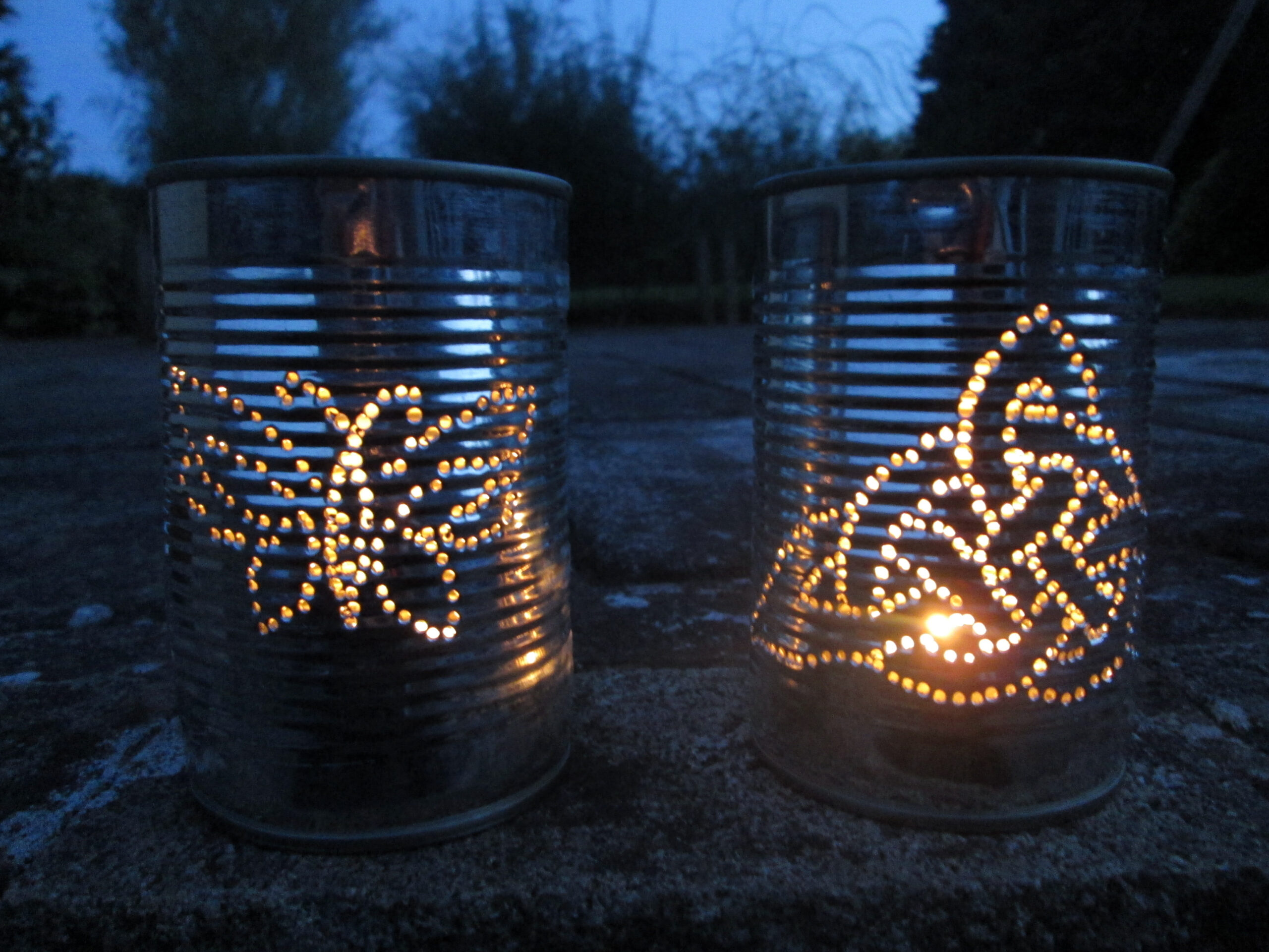 Tin Can Lanterns | Shawsseasonalliving with Printable Tin Lantern Patterns
