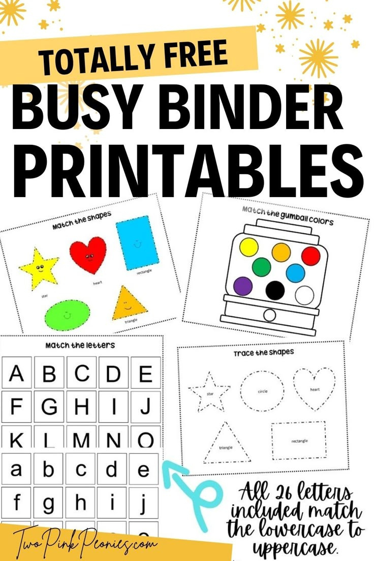 Totally Free Busy Binder Printables {Perfect For Toddlers intended for Free Busy Binder Printables
