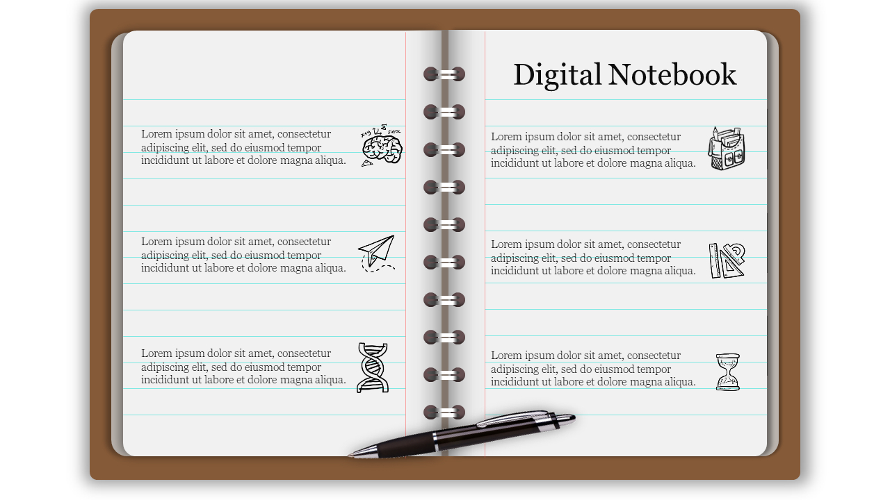 Try Now Free Digital Notebook Template Presentation Slide inside Free Digital Interactive Notebook Templates