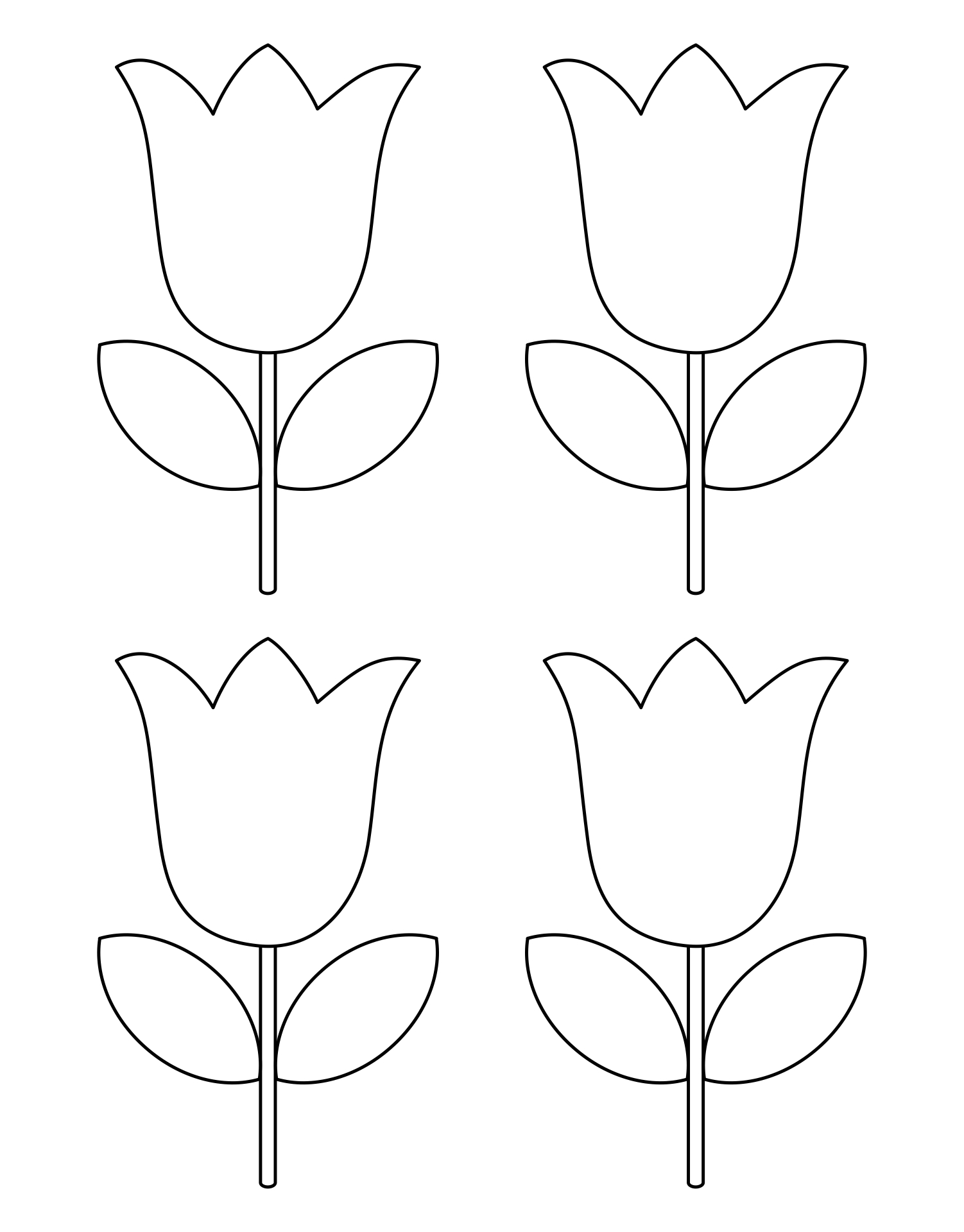 Tulip Pattern Printable - Printable Party Favors intended for Free Printable Tulip Stencils