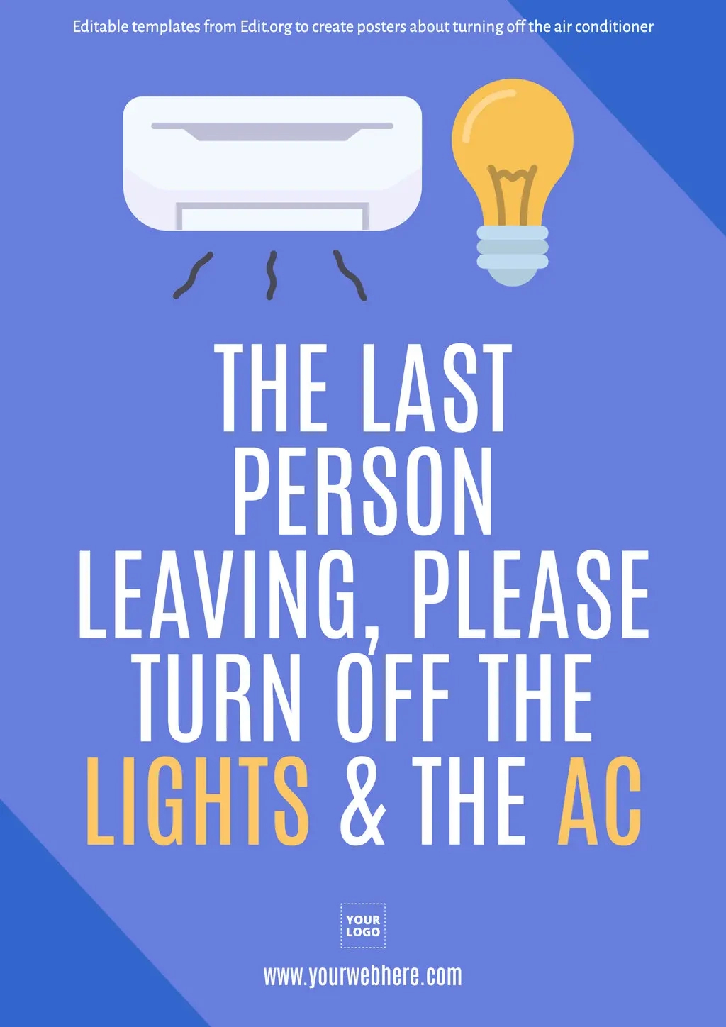 Turn Off The Air Conditioner Posters regarding Free Printable Turn Off Light Signs
