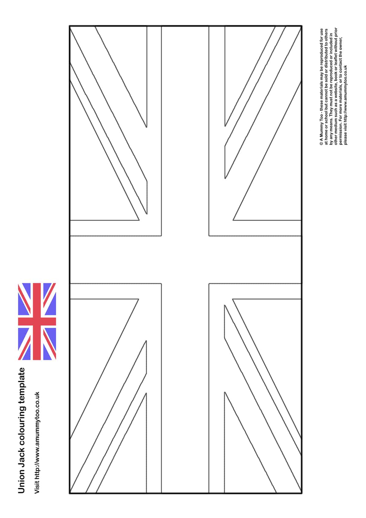 Union Jack Colouring In Template in Free Printable Union Jack Flag
