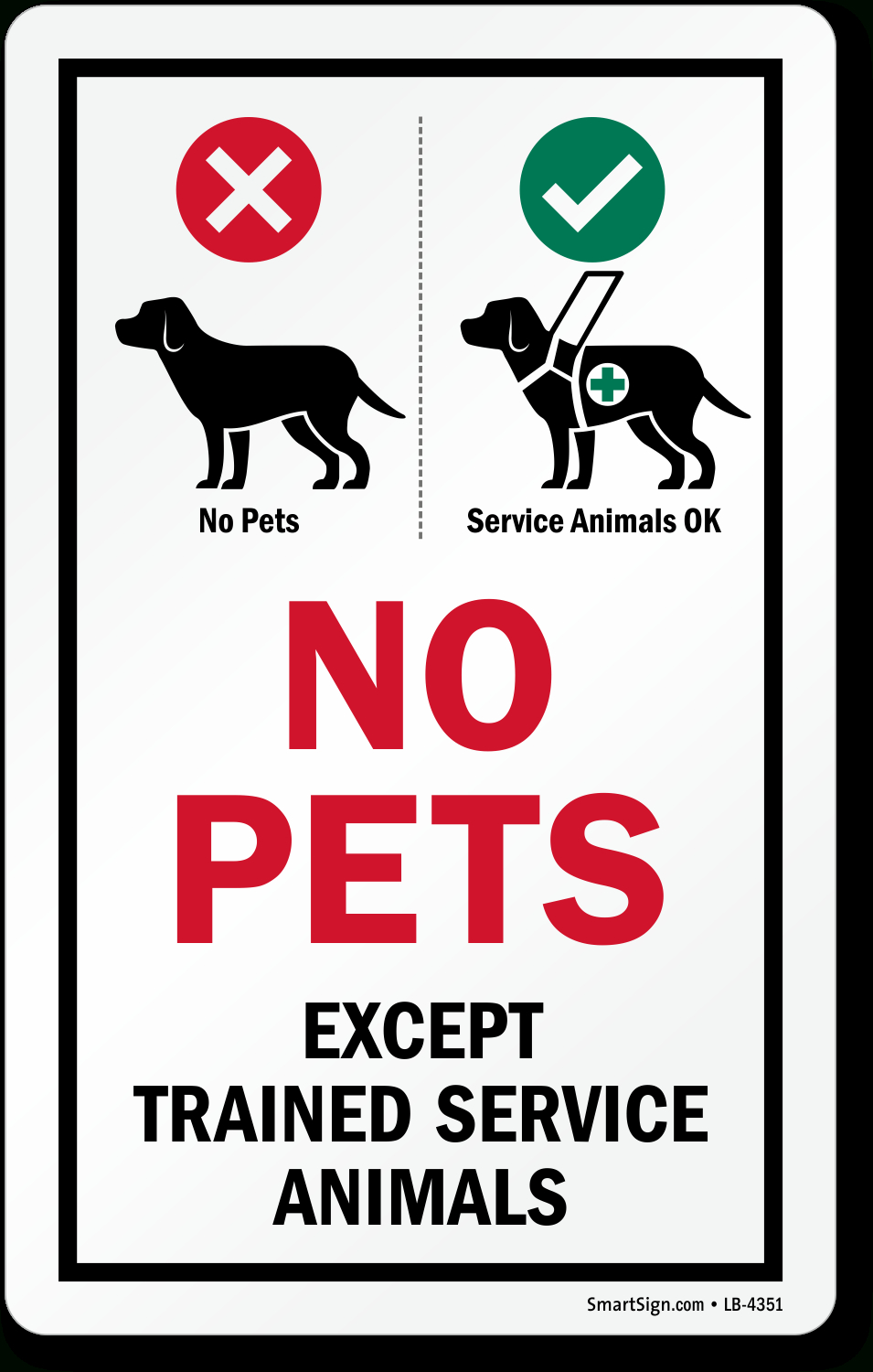 Use This Glass Decal To Keep Pets At Bay And Welcome Trained Service Animals Including Guide Dogs Inside Your Facility. - Clear Symbols Break within Free Printable Service Animal Signs