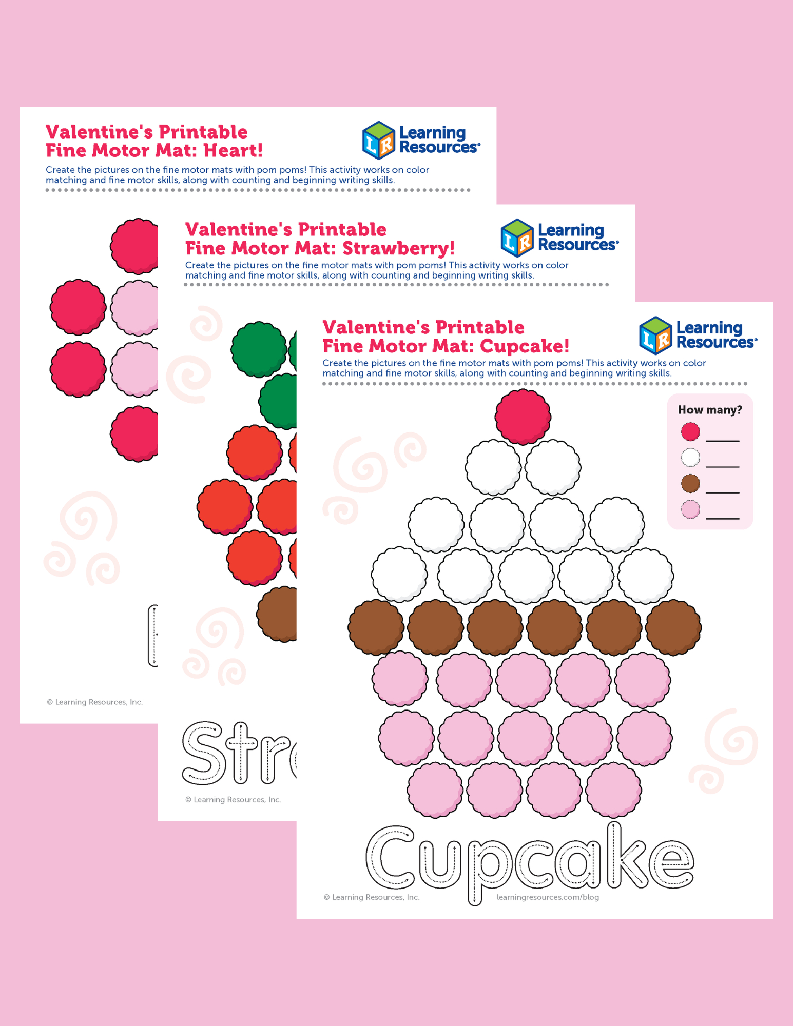 Valentine&amp;#039;S Printable Fine Motor Mat pertaining to Free Printable Pom Pom Mats