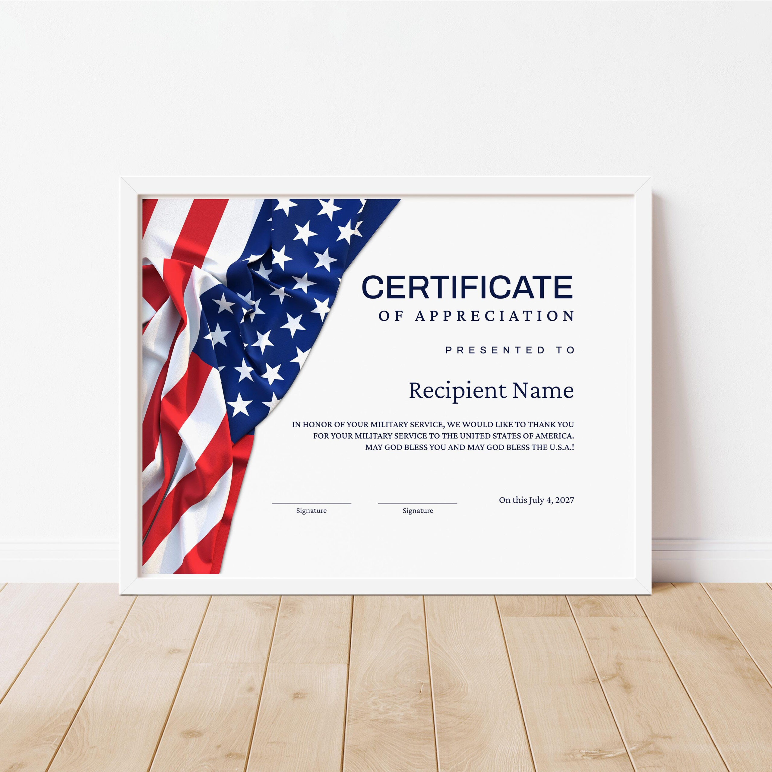 Veteran&amp;#039;S Certificate Of Appreciation Template, Editable with Free Printable Certificates of Appreciation For Veterans