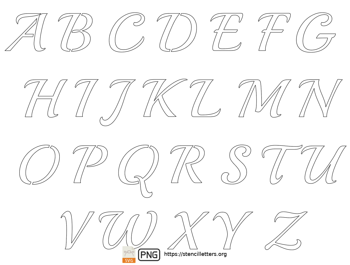 Vintage Calligraphy Large Letter Stencils For Walls - Svg Letter regarding Free Printable Vintage Number Stencils