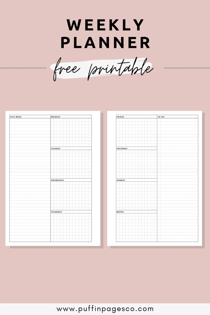Weekly Planner Free Download intended for Free B6 Printables