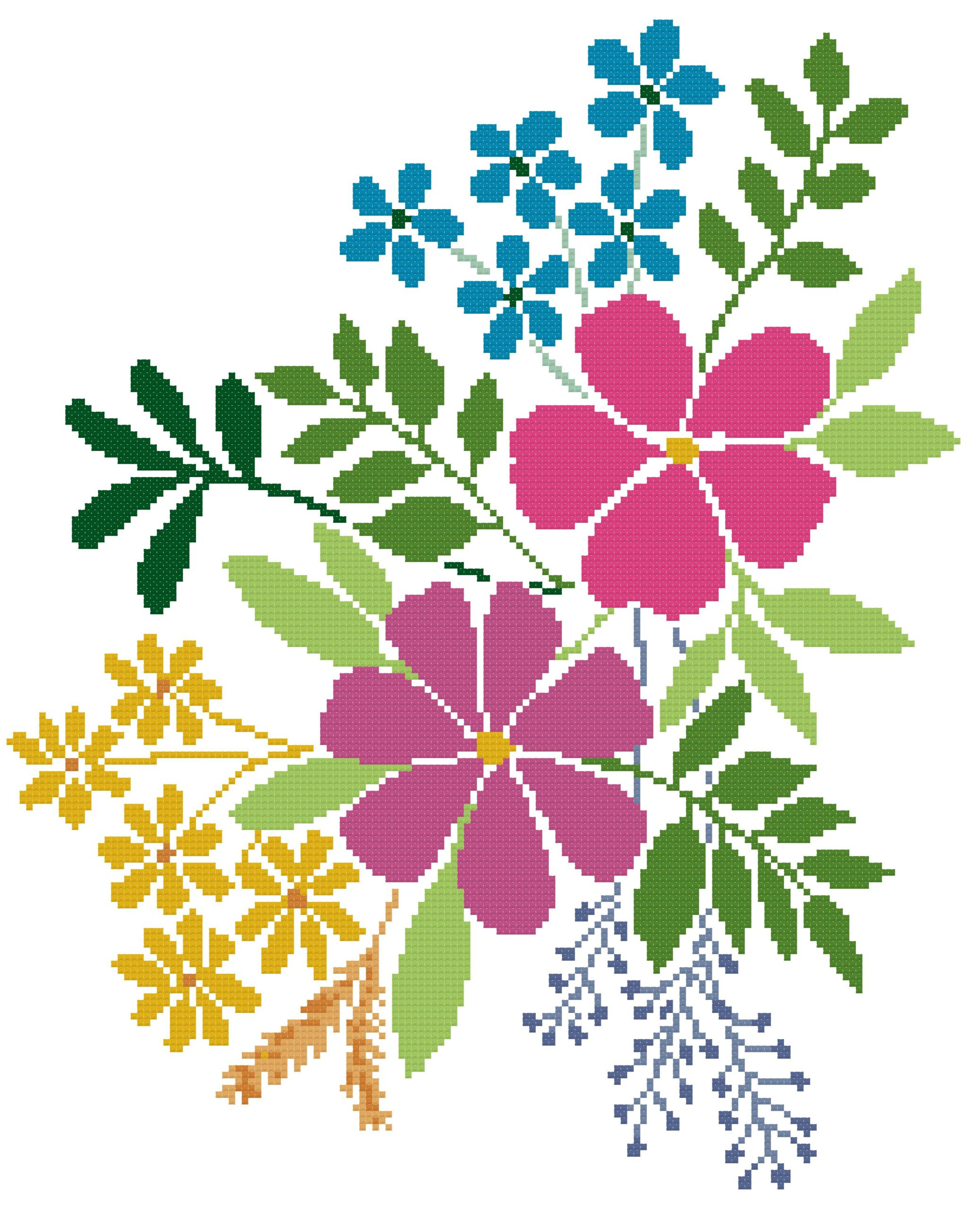 Wild Flowers. Free Cross Stitch Pattern – Better Cross Stitch in Free Printable Wildflower Stitchery Patterns
