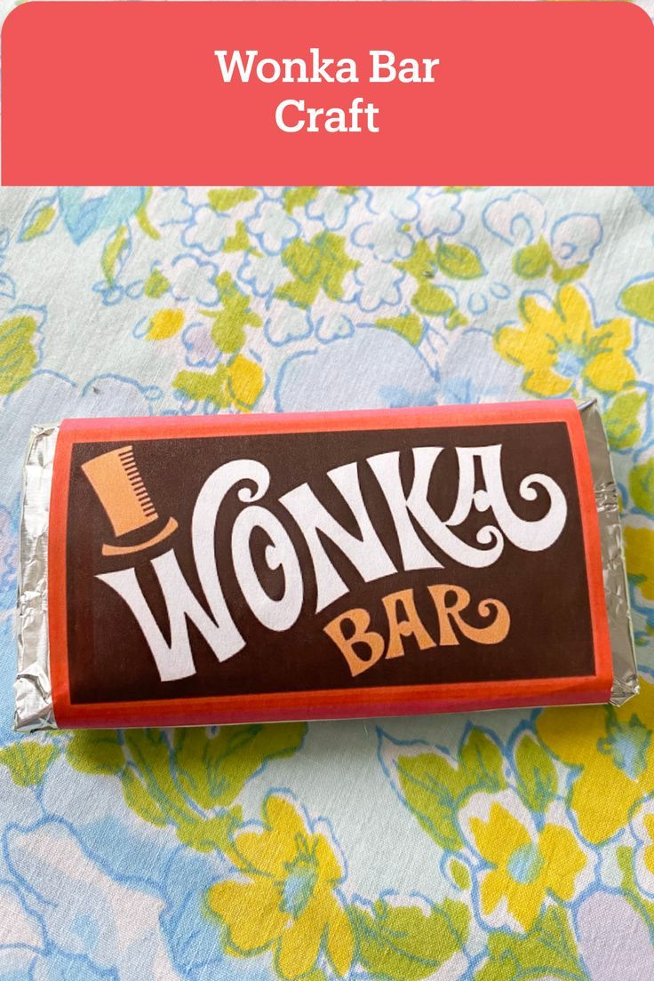 Wonka Bar Craft For A Charlie And The Chocolate Factory Party with Printable Wonka Bar Wrapper Free