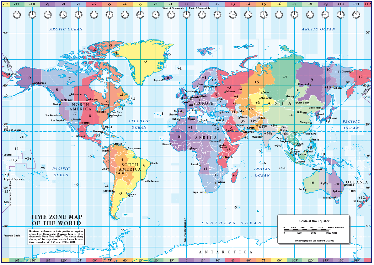 World Time Zones Map (Download) regarding World Map Time Zones Printable Free