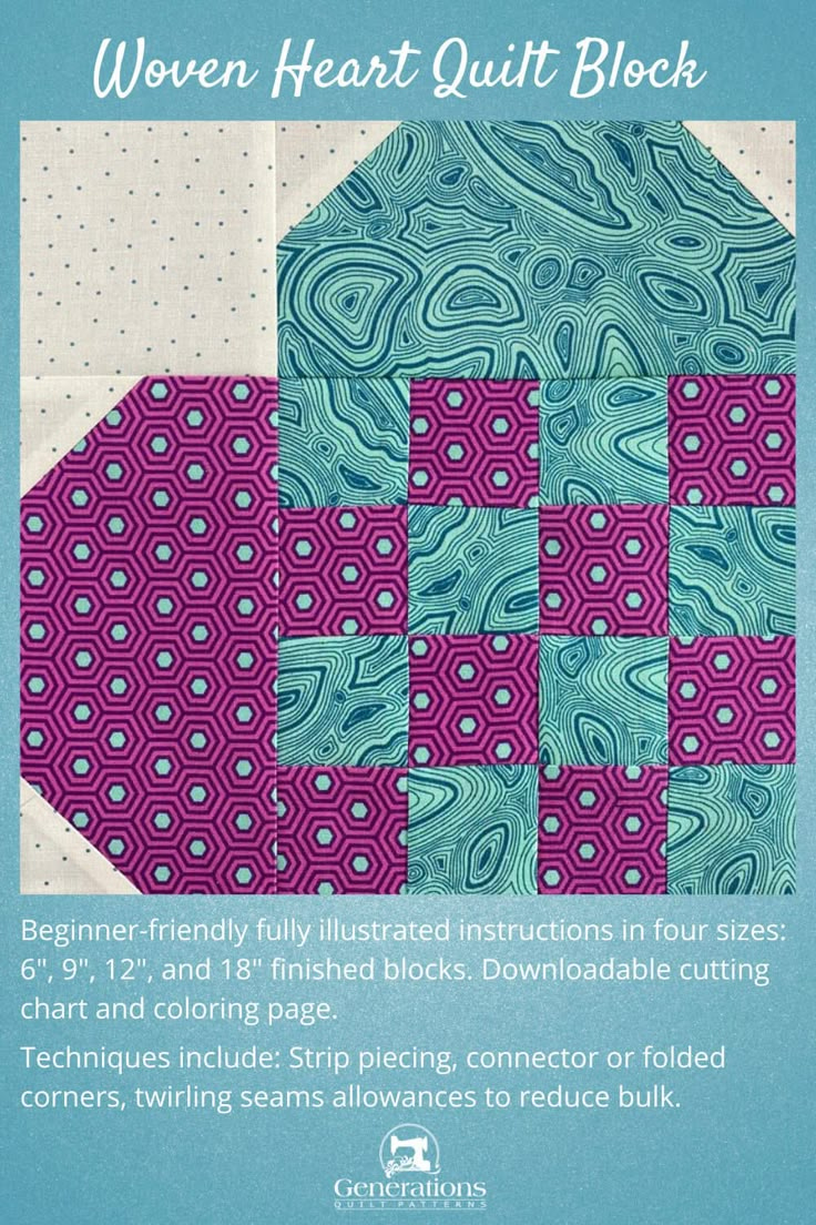 Woven Heart Quilt Block Tutorial (6X6 Grid) with regard to 6X6 Printable Heart Pattern