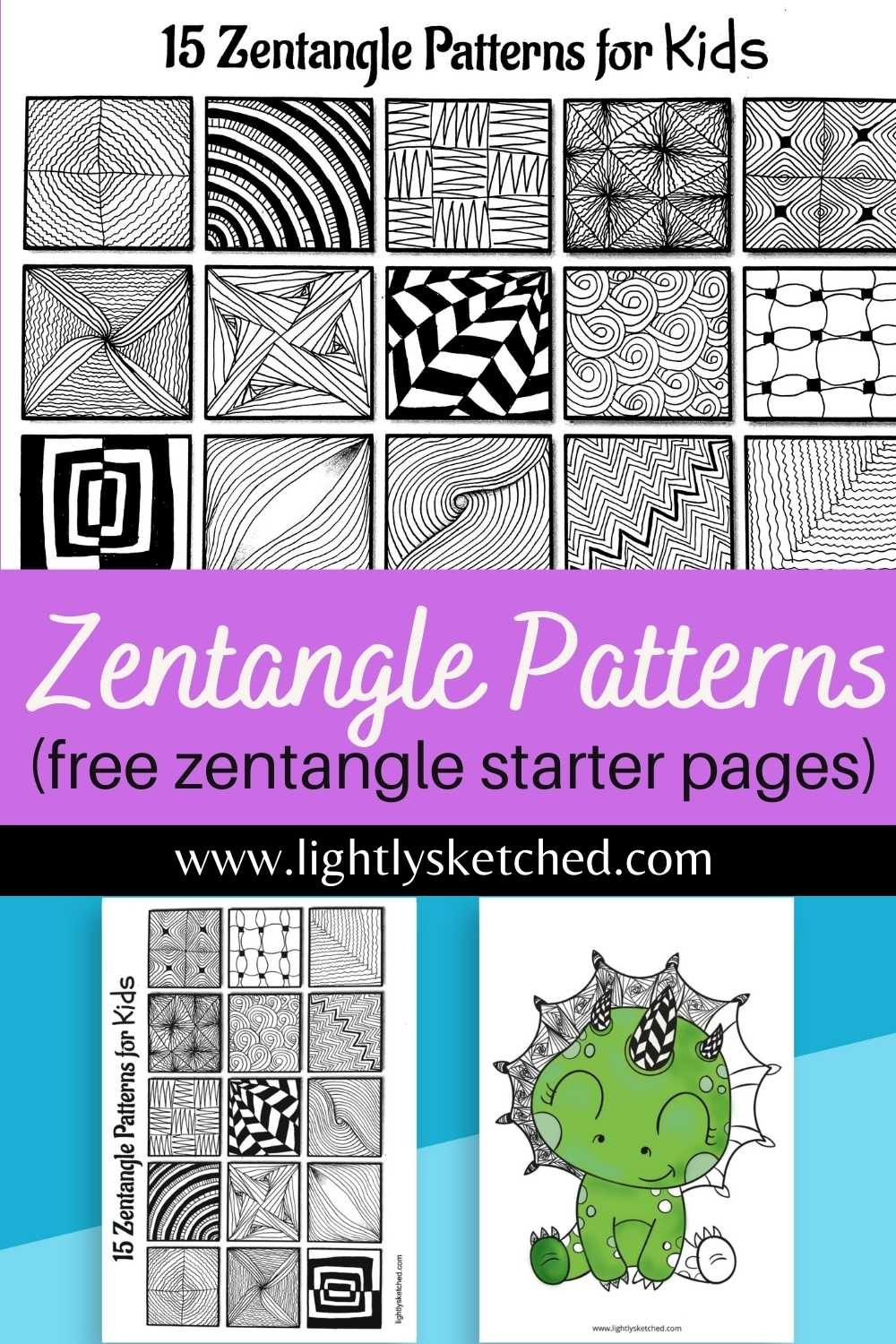 Zentangle Patterns Easy Part 3 | Mindfulness Activities For Kids for Free Printable Tangle Patterns