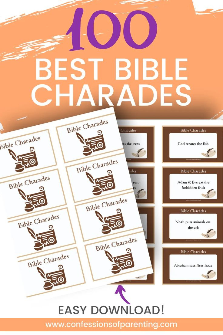 100 Best Bible Charades with Bible Charades Free Printable