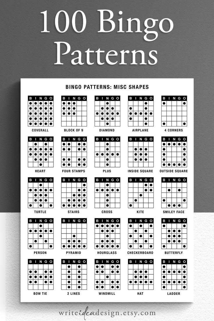 100 Bingo Patterns - Experience Bingo Like Never Before With Our with regard to Bingo Card Winning Patterns