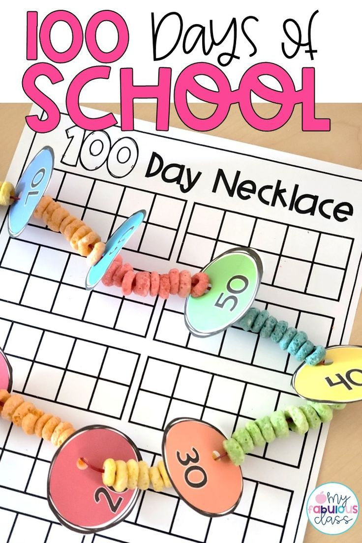 100 Days Of School Crafts And Activities 100 Day Necklace pertaining to 100th Day Necklace Printable
