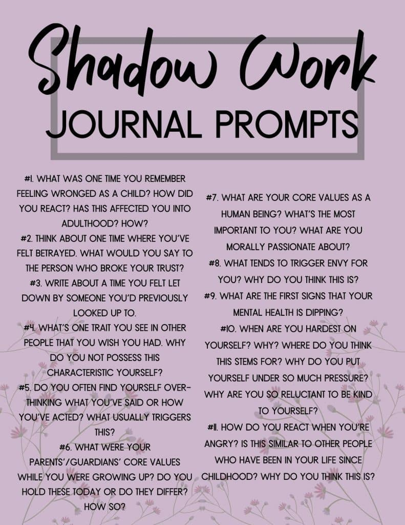 100 Shadow Work Journal Prompts For Healing And Growth throughout Printable Shadow Work Journal