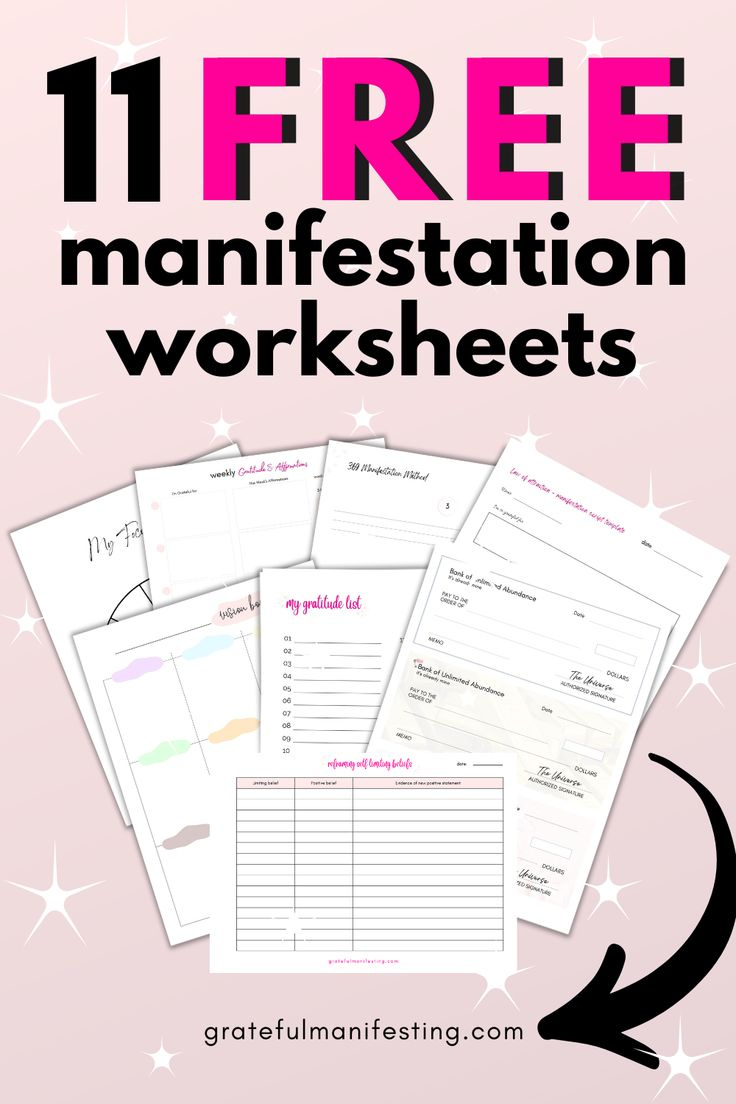 11 Free Law Of Attraction Manifestation Worksheet Printables throughout Free Printable Manifestation Worksheet