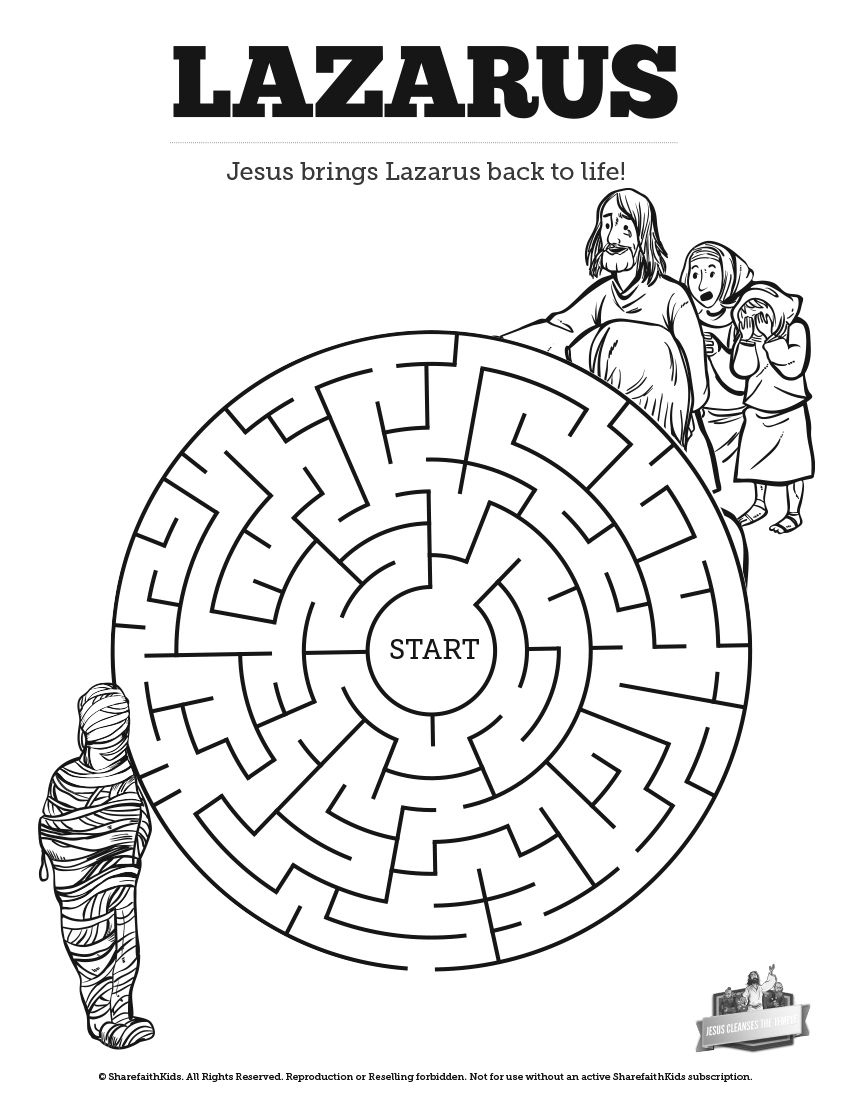 11 Jesus Raises Lazarus Ideas | Sunday School Crafts, Bible Crafts with Printable Jesus Raises Lazarus Activity Sheets