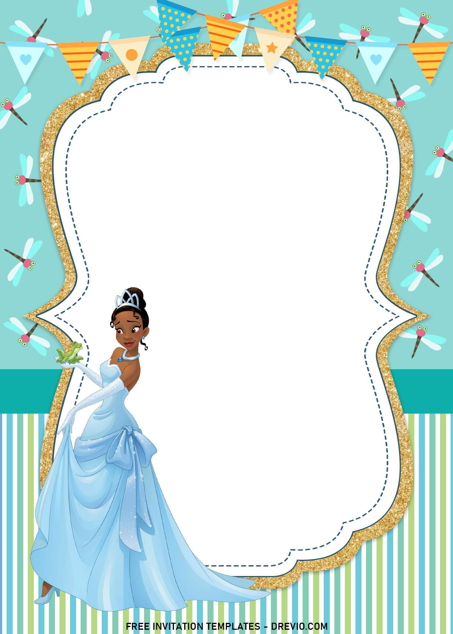 11+ Princess Tiana And The Frog Birthday Invitation Templates in Free Printable Princess Tiana Invitation Template